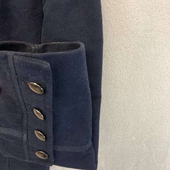 Treasure & Bond Zip Up Military Jacket Womens Medium M Navy Blue Double Breasted - Picture 12 of 16